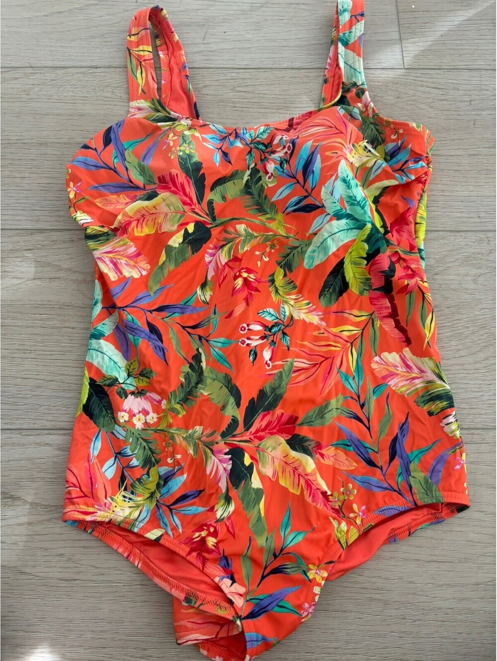 Land End Women’s One Piece Bright Floral Swimsuit Size 18